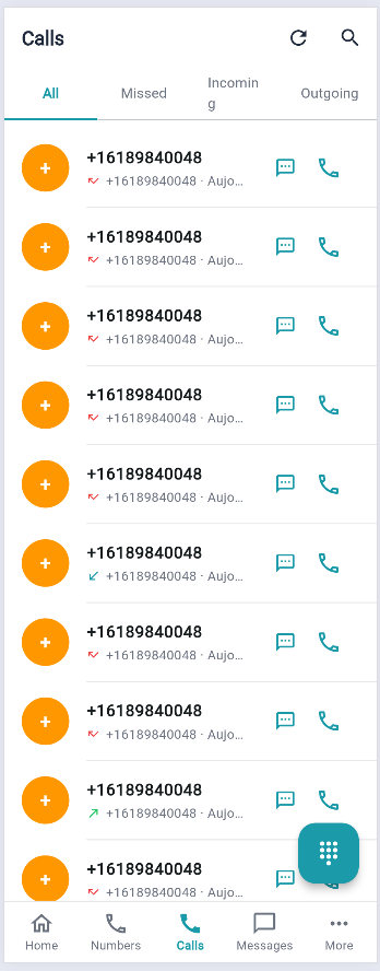 NovaCall call screen
